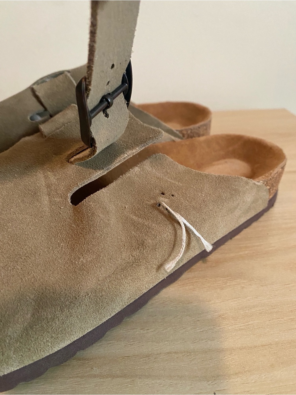 *needs fix* Birkenstock Boston Taupe Suede Soft Footbed Clogs EU 40 US Women’s 9 - Picture 8 of 8